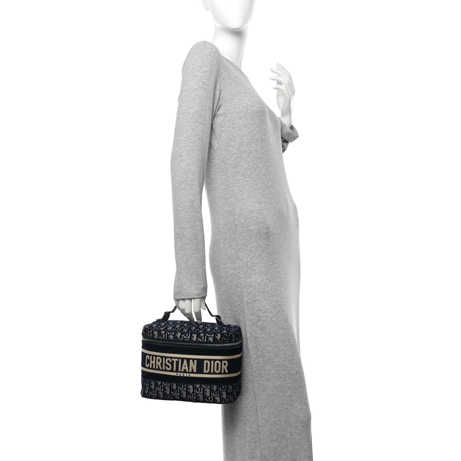 Christian Dior Velvet Oblique Diortravel Vanity Case Blue 2 of 10