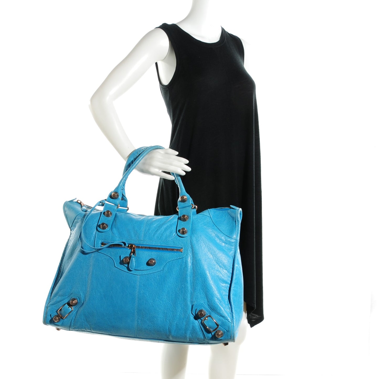 Agneau Giant 21 Rose Gold Hardware Weekender Bleu Paon