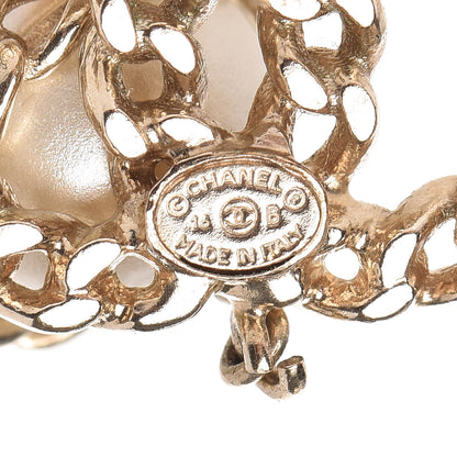 Chanel Chain Pearl CC Drop Earrings Gold 3 of 7