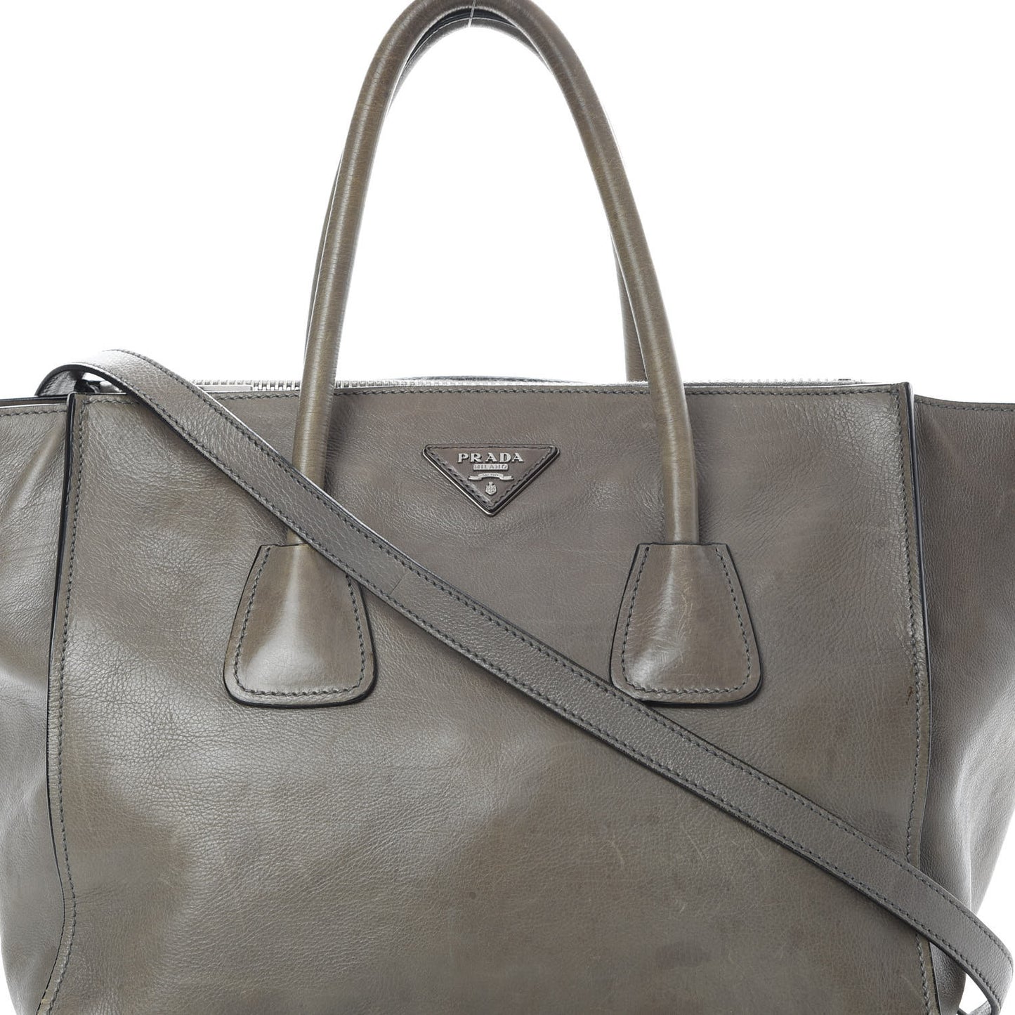 Glace Calf Twin Pocket Tote Marmo