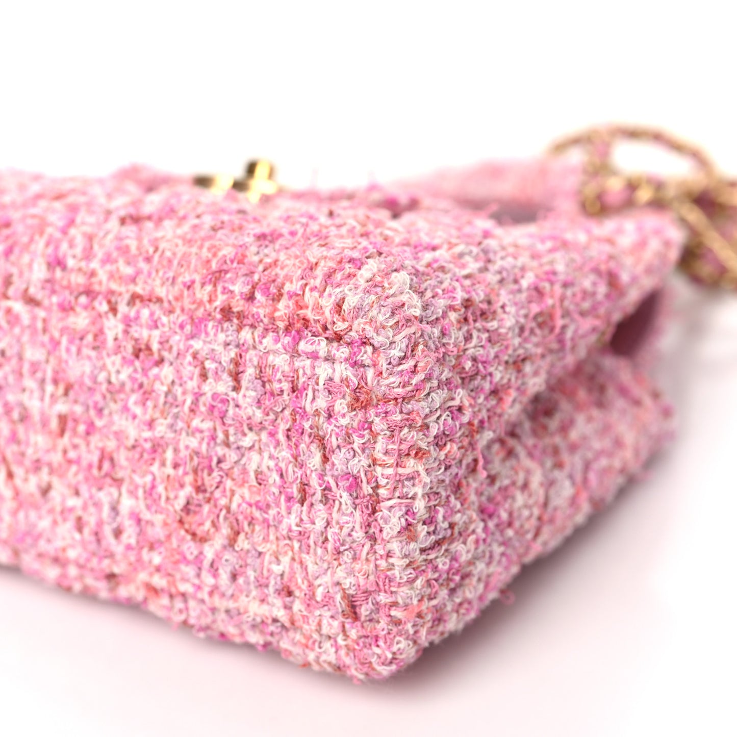Tweed Quilted Nano Kelly Shopper Pink