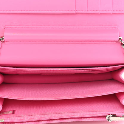 Chanel Lambskin Quilted Mini Wallet On Chain WOC Pink 8 of 18