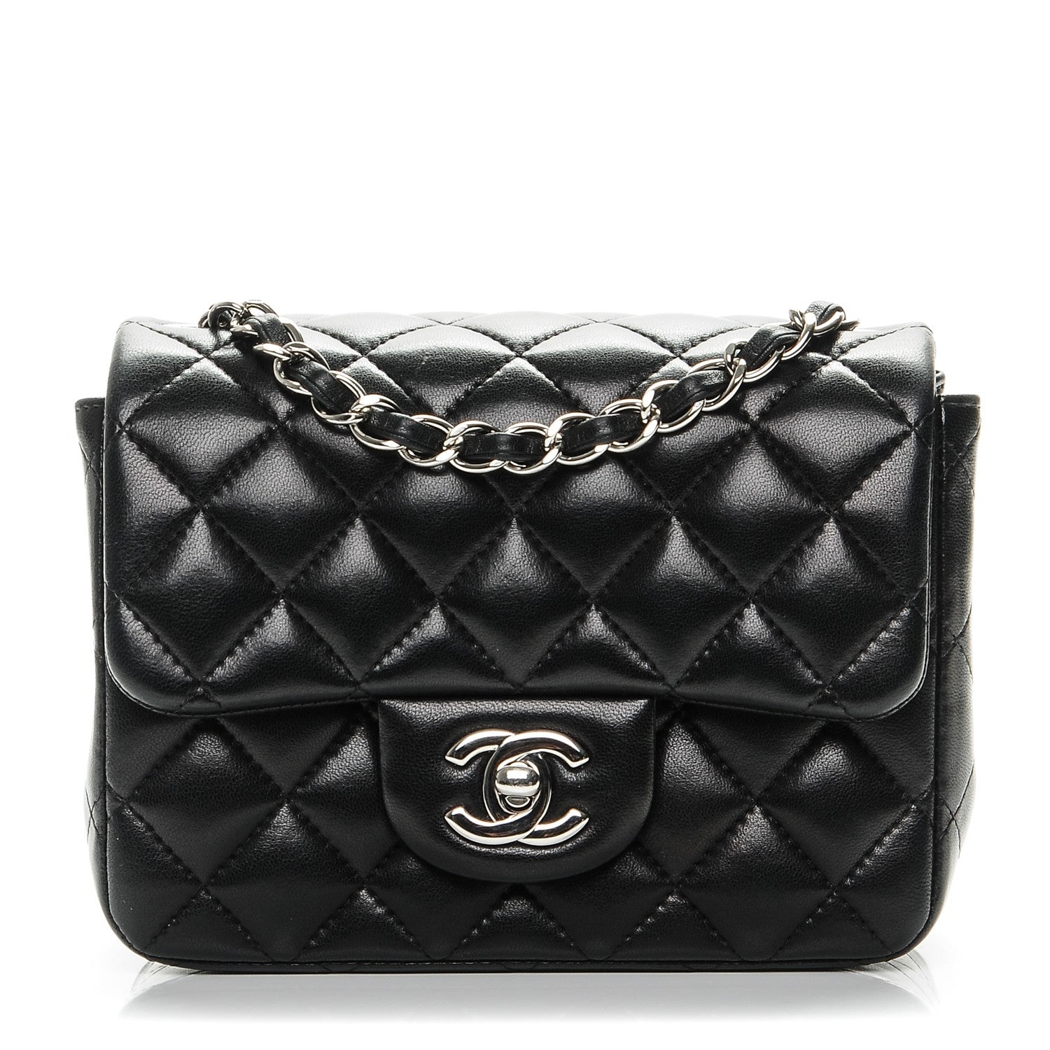 Chanel Lambskin Quilted Mini Square Flap Black 1 of 7