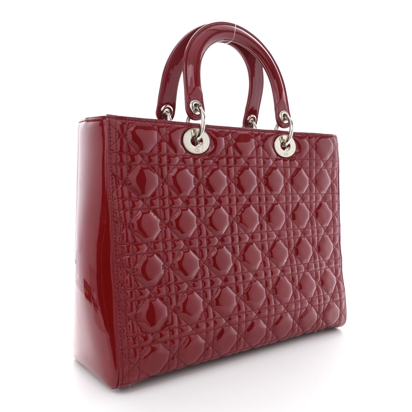 Patent Cannage Large Lady Dior Red