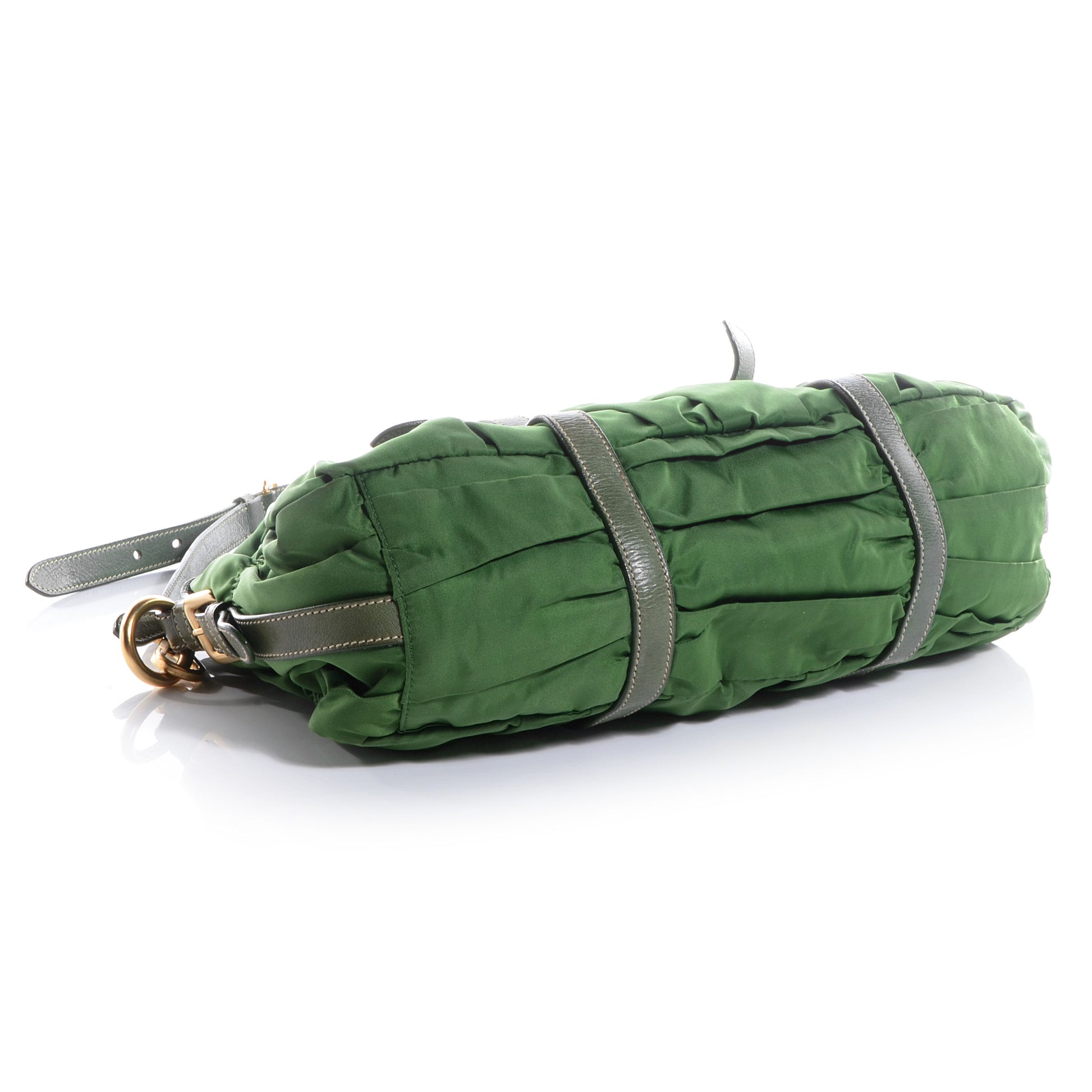 Prada Tessuto Nylon Gaufre Shopping Satchel Green 4 of 9