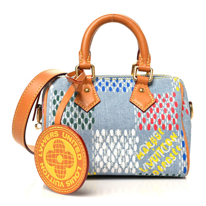 Louis Vuitton LV Vers Damier Denim Speedy Bandouliere 18 Multicolor 1 of 9