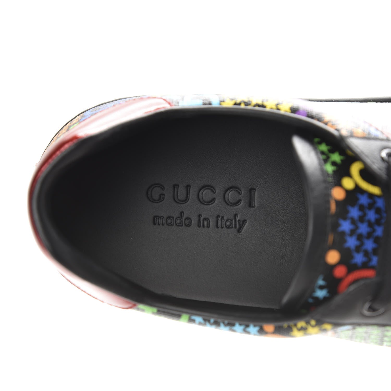 Gucci GG Supreme Monogram Psychedelic Mens Ace Sneakers 7.5 Black Multicolor 7 of 11
