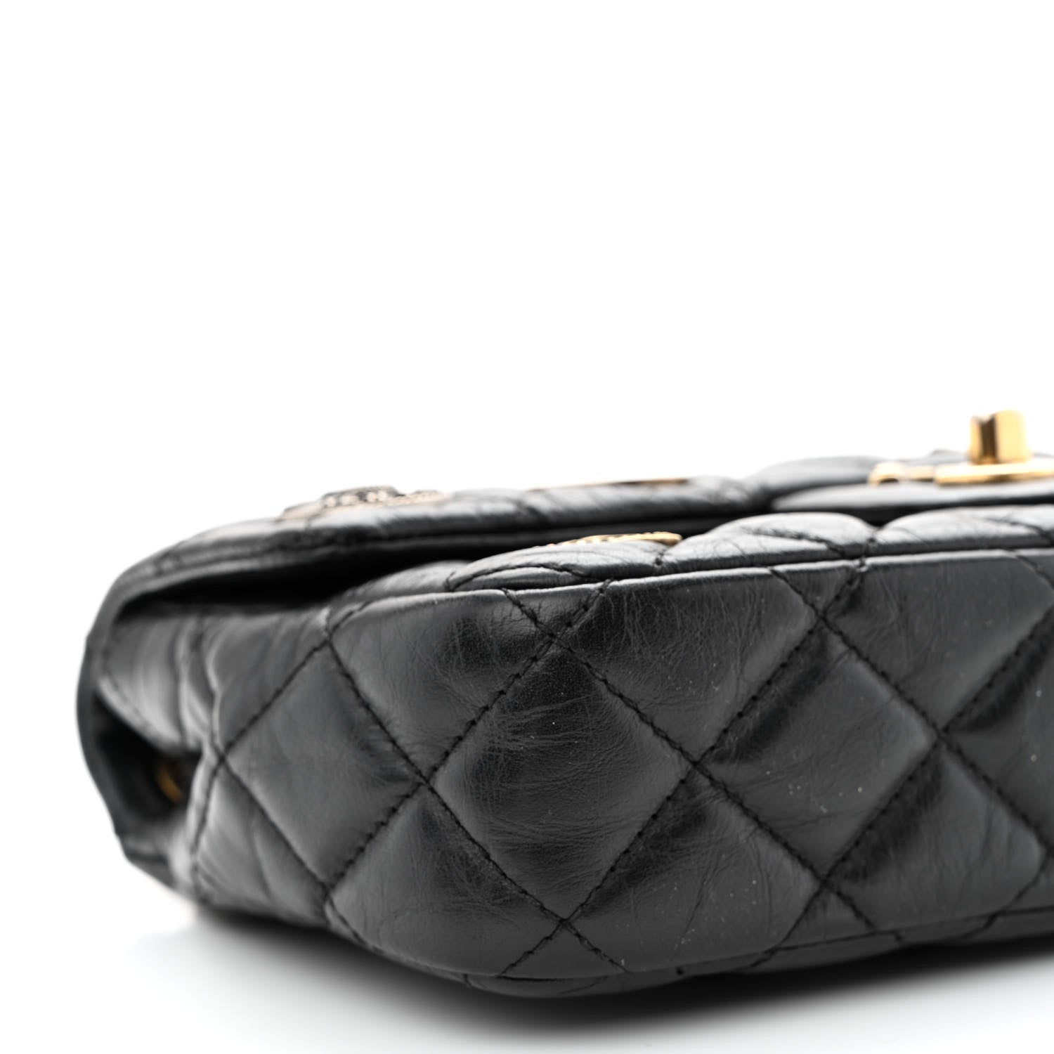 Chanel Aged Calfskin Quilted Mini Medallion Flap Black 9 of 11