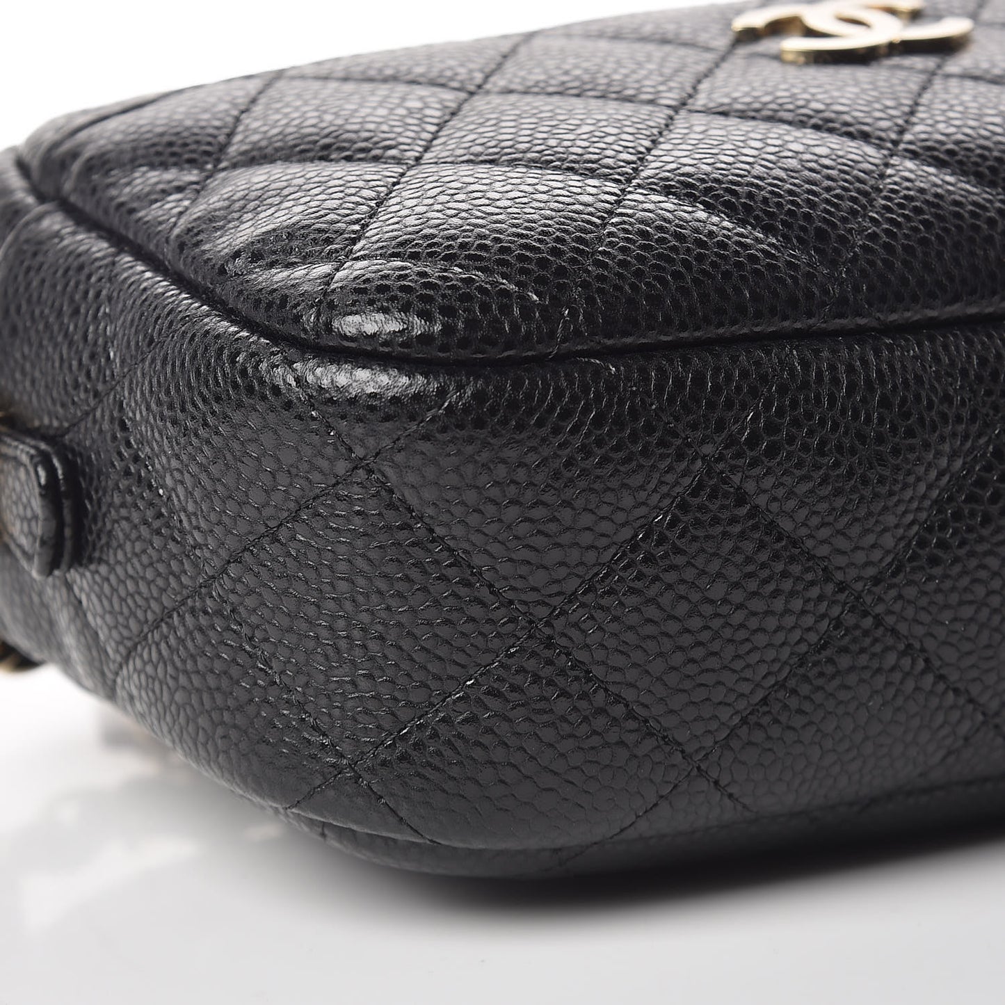 Caviar Quilted Camera Case Black