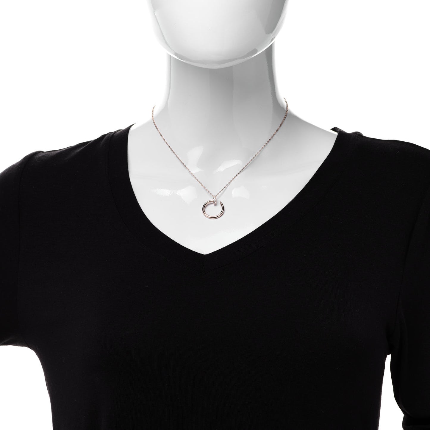 18K Pink Gold Diamond Juste Un Clou Pendant Necklace