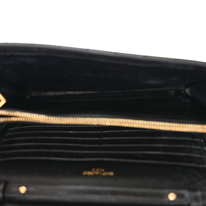 Saint Laurent Lambskin Carre Quilted Cassandre Chain Wallet Black 5 of 23