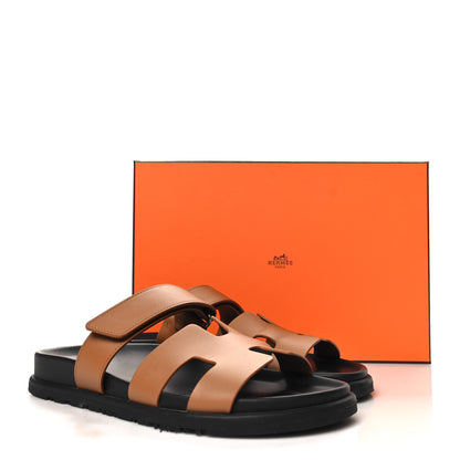 Hermes Calfskin Womens Chypre Sandals 38 Naturel 10 of 10