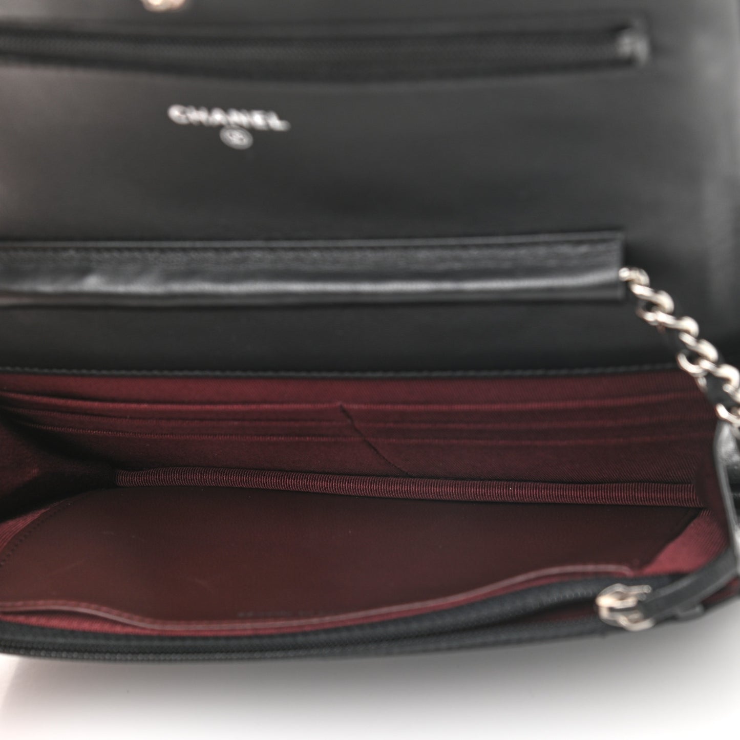 Lambskin Quilted Wallet On Chain WOC Black