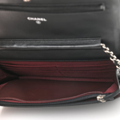 Chanel Lambskin Quilted Wallet On Chain WOC Black 5 of 11