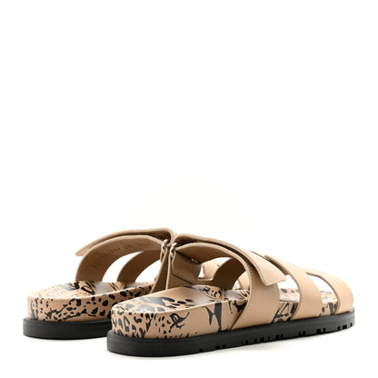 Hermes Calfskin Womens Chypre Sandals 35 Beige Argile 4 of 8