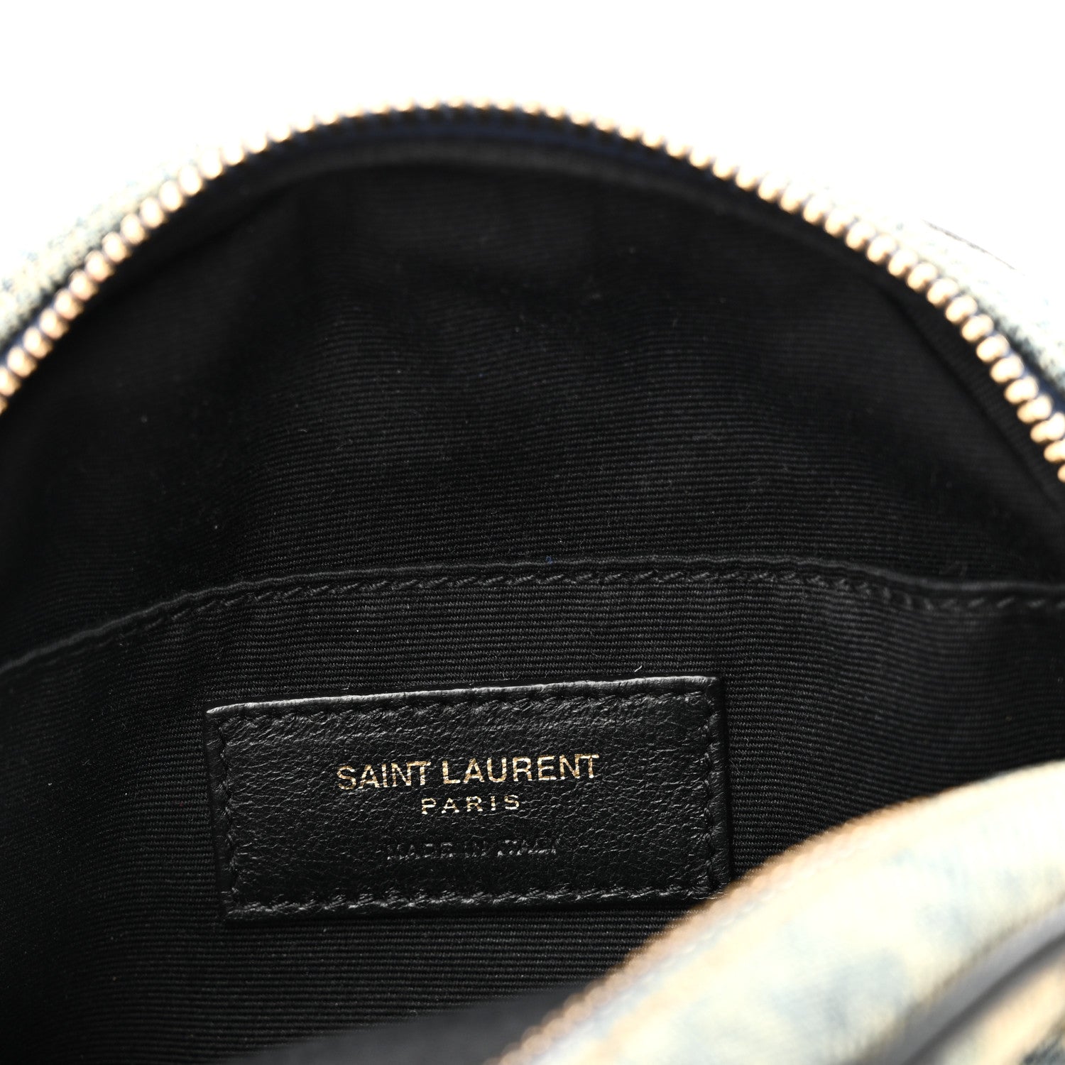 Saint Laurent Denim Quilted Monogram Round Crossbody Bag Rodeo Blue 6 of 10