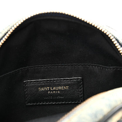 Saint Laurent Denim Quilted Monogram Round Crossbody Bag Rodeo Blue 6 of 10
