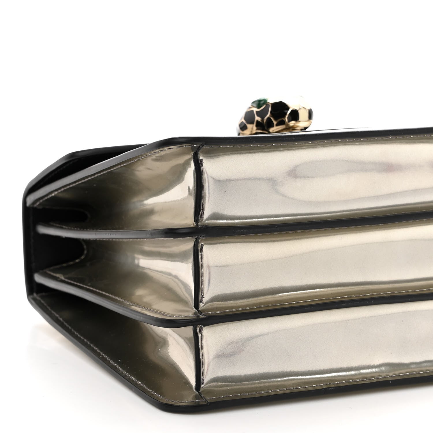 Bulgari Metallic Calfskin Serpenti Forever Top Handle Silver 8 of 9