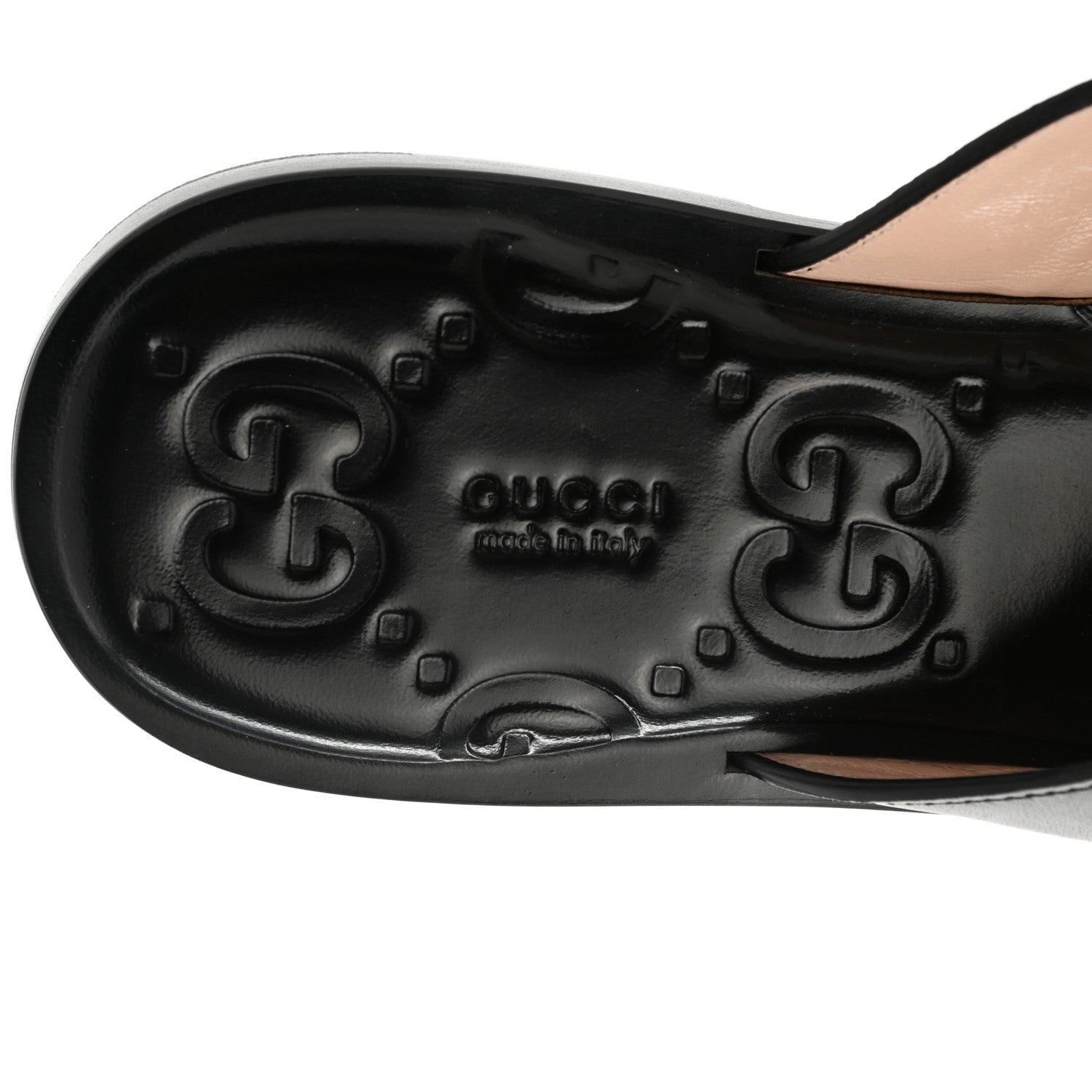 Gucci Lifford Calfskin GG Monogram Embossed Interlocking G 5mm Thong Sandals 38.5 Black 7 of 7