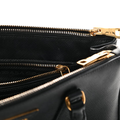 Prada Saffiano Small Galleria Double Zip Tote Black 28 of 35