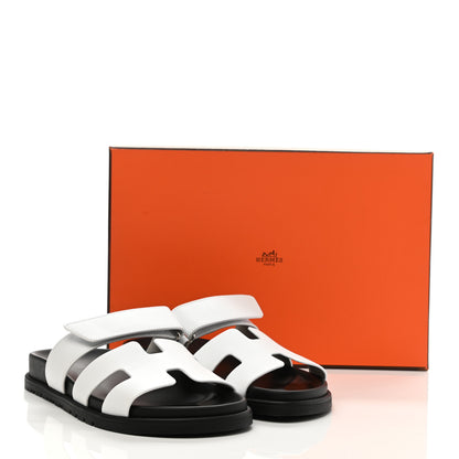 Hermes Calfskin Womens Chypre Sandals 36 White 10 of 10