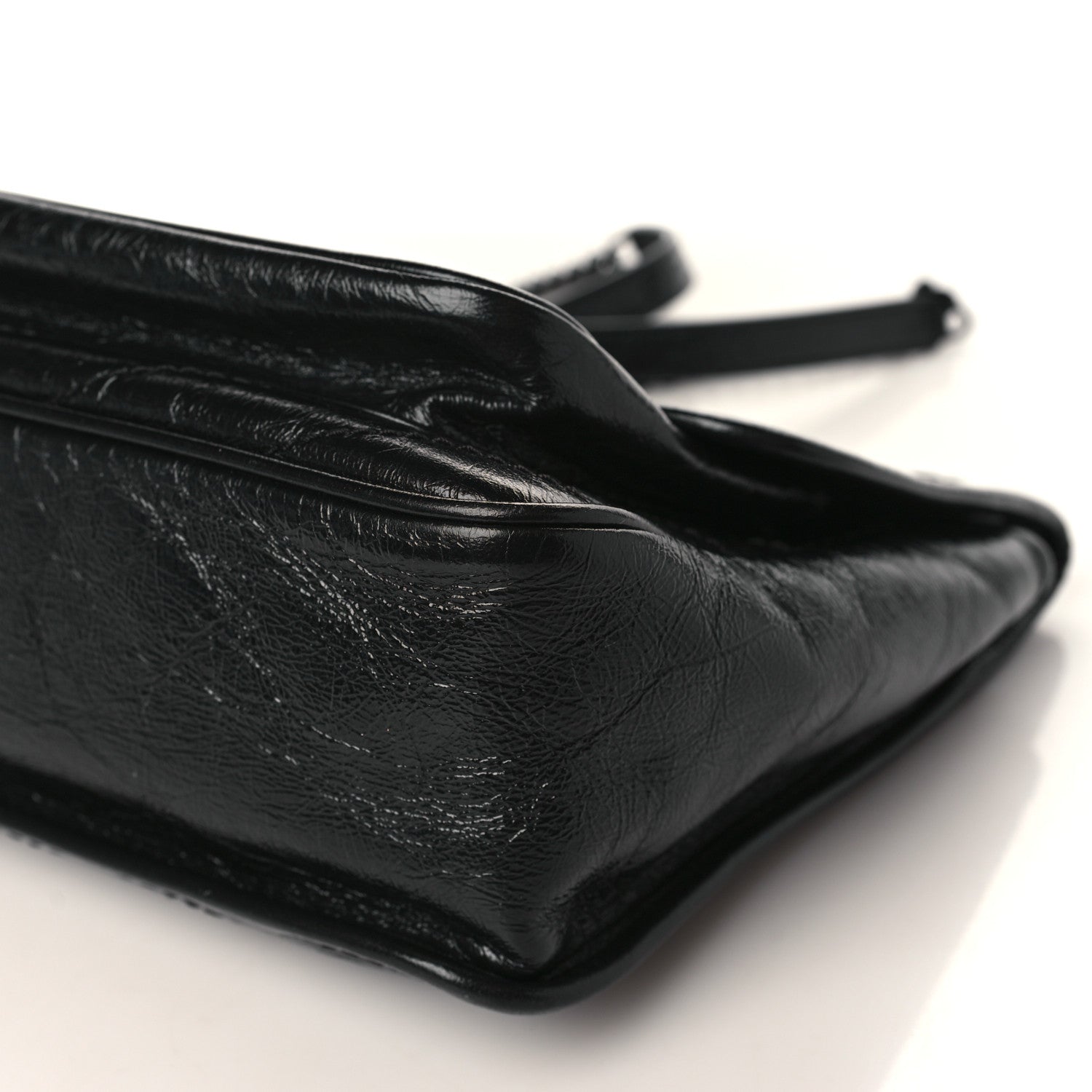 Saint Laurent Crinkled Calfskin Matelasse Monogram Medium Niki Chain Satchel Black 9 of 9