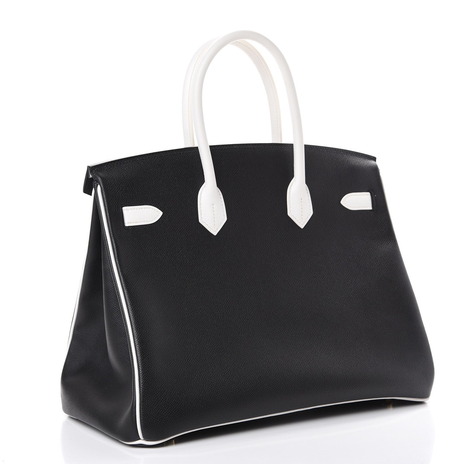 Hermes Epsom Horseshoe Birkin 35 Black White 2 of 15