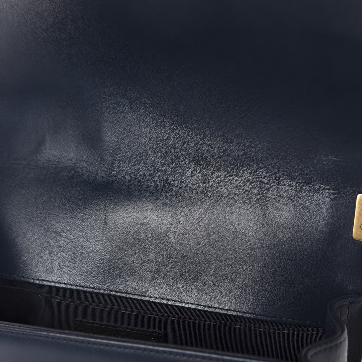 Lambskin Quilted Medium Boy Flap Dark Navy