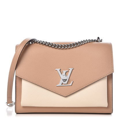 Louis Vuitton Soft Calfskin Mylockme Chain Bag BB Papyrus Creme 1 of 9