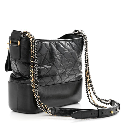 Chanel Aged Calfskin Quilted Medium Gabrielle Hobo Black 3 of 12