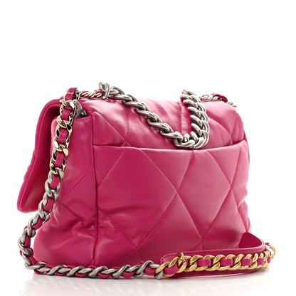 Chanel Lambskin Quilted Large Chanel 19 Flap Dark Pink 3 of 10