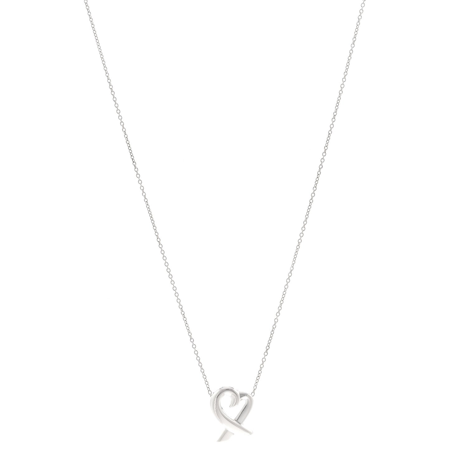 Tiffany Sterling Silver Paloma Picasso Loving Heart Pendant Necklace 1 of 6