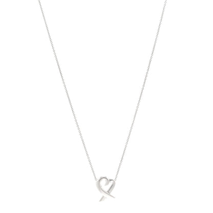 Tiffany Sterling Silver Paloma Picasso Loving Heart Pendant Necklace 1 of 6