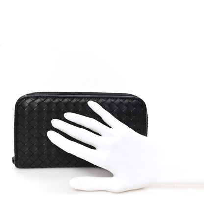 Bottega Veneta Nappa Intrecciato Zip Around Wallet Black 2 of 8