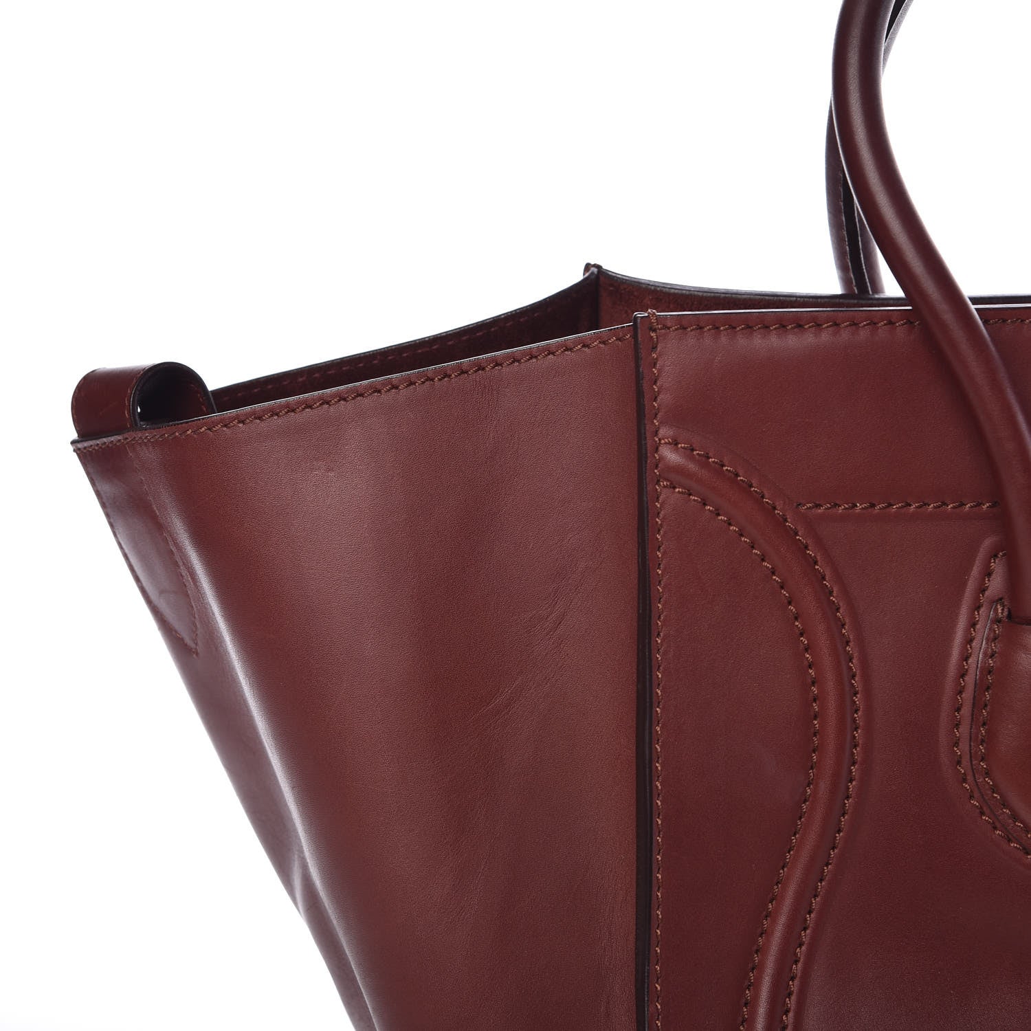 Celine Natural Calfskin Medium Phantom Luggage Burgundy 10 of 11