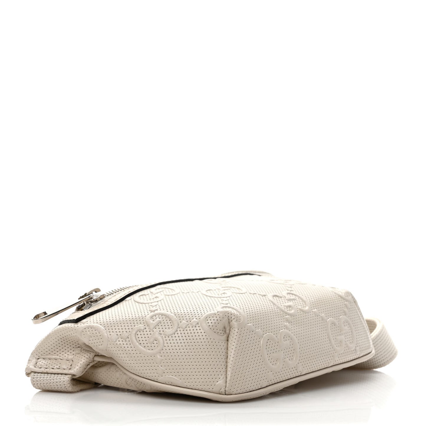 Calfskin GG Tennis Embossed Belt Bag Mystic White