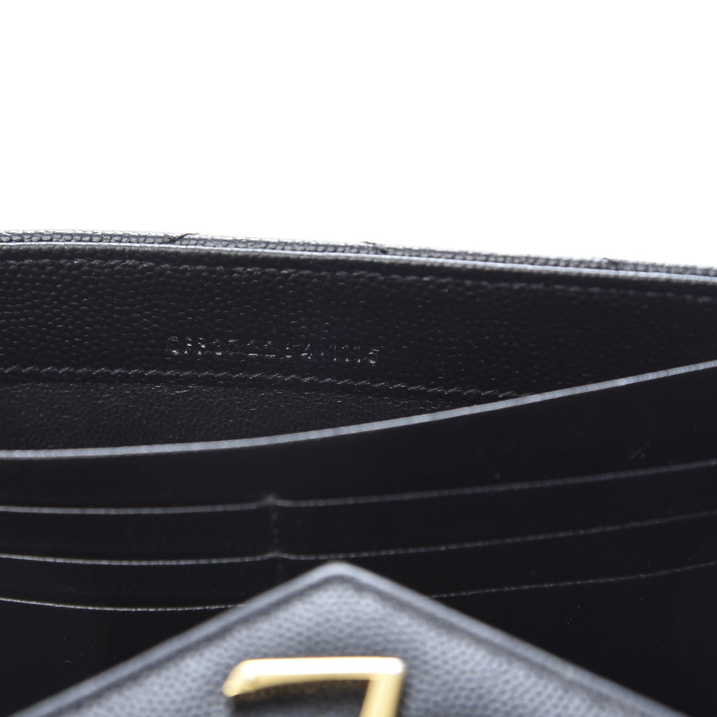 Grain De Poudre Matelasse Chevron Monogram Flap Wallet Black