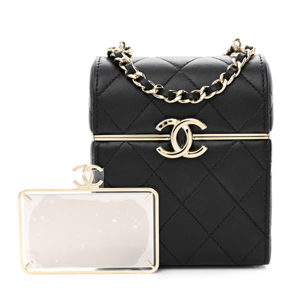 Chanel Lambskin Quilted Small Box With Chain Black 1 of 11