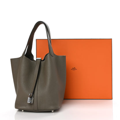 Hermes Taurillon Clemence Picotin Lock 22 MM Etain 10 of 10