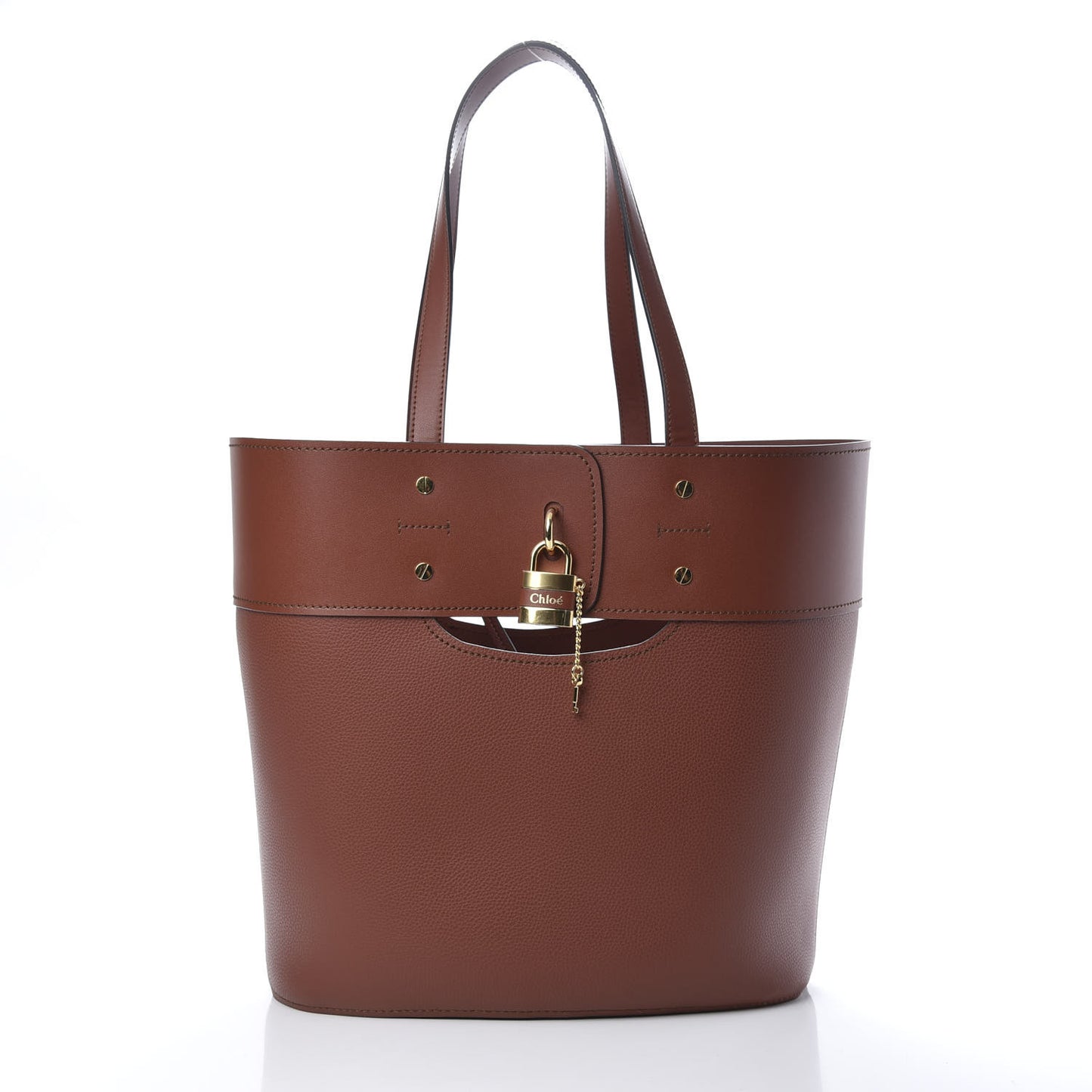 Smooth Grained Calfskin Medium Aby Tote Sepia Brown