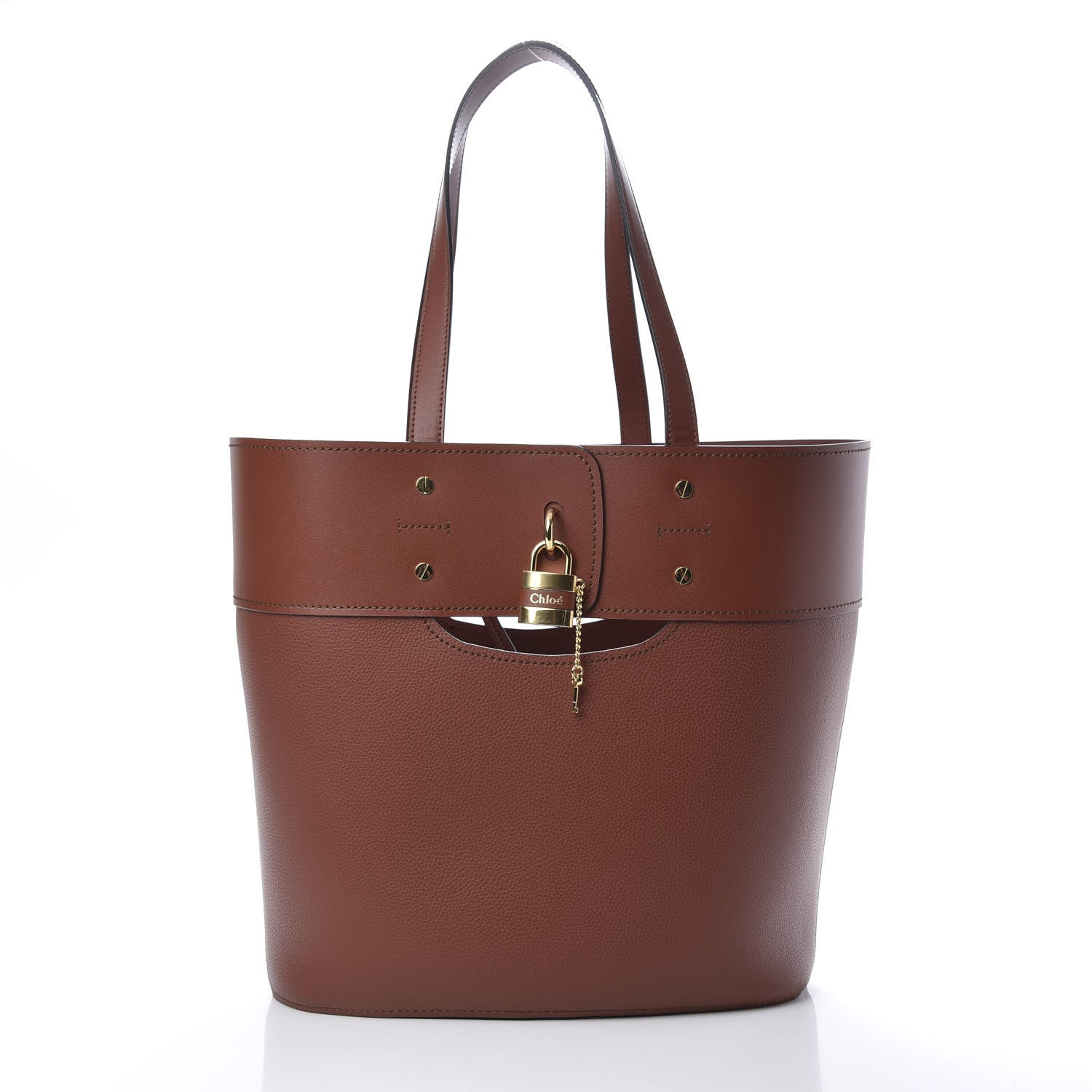 Chloe Smooth Grained Calfskin Medium Aby Tote Sepia Brown 3 of 10