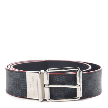 Louis Vuitton Damier Cobalt Infini Reversible Belt 95 38 Rouge 1 of 7