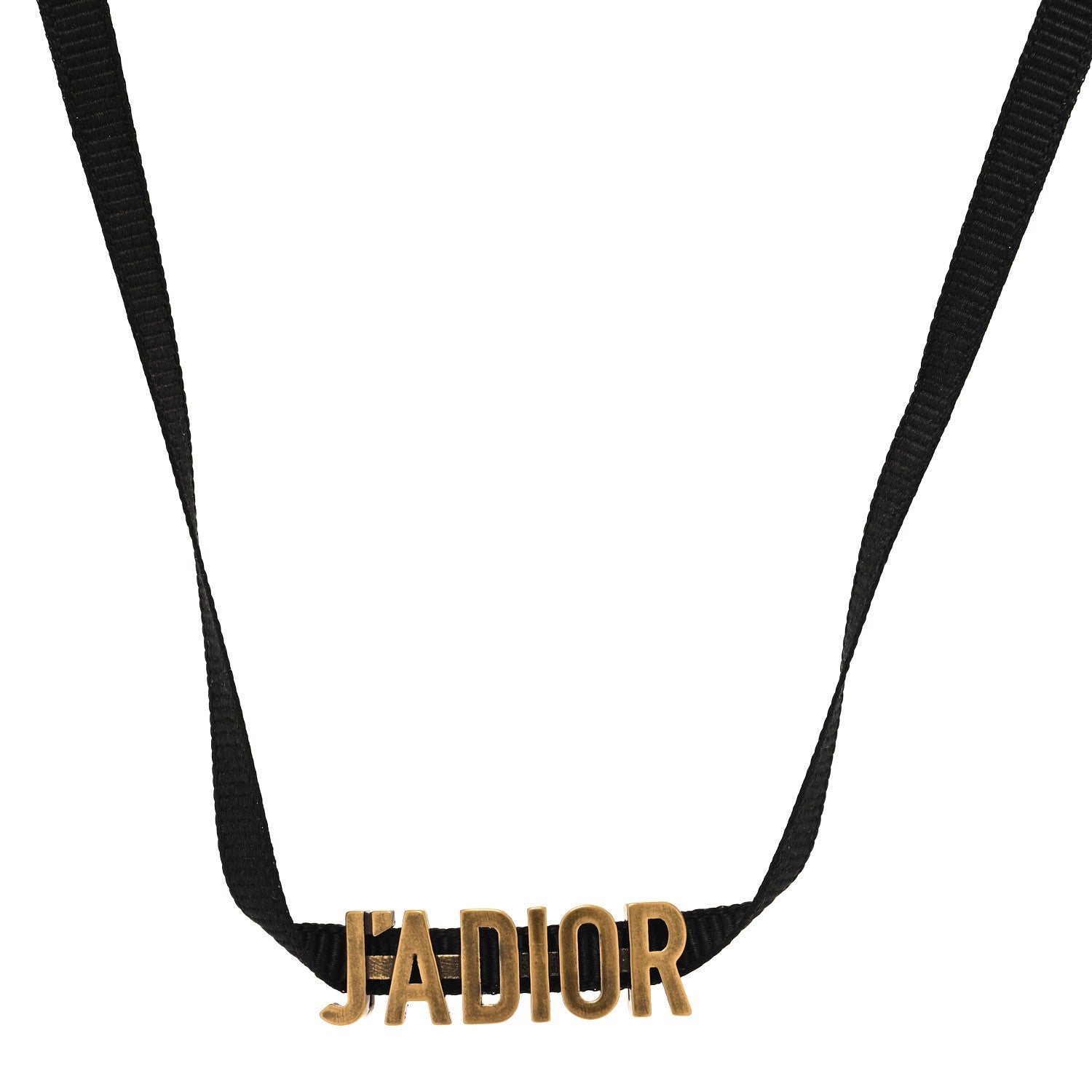 Christian Dior Grosgrain Ribbon J'Adior Logo Choker Necklace Black 1 of 6