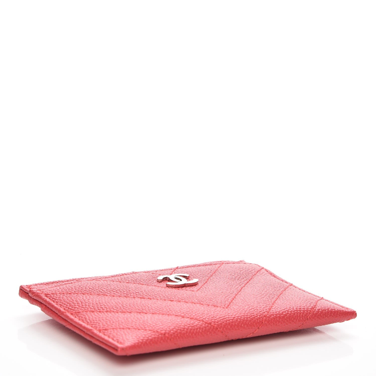 Chanel Caviar Chevron Quilted Card Holder Pink 4 of 9