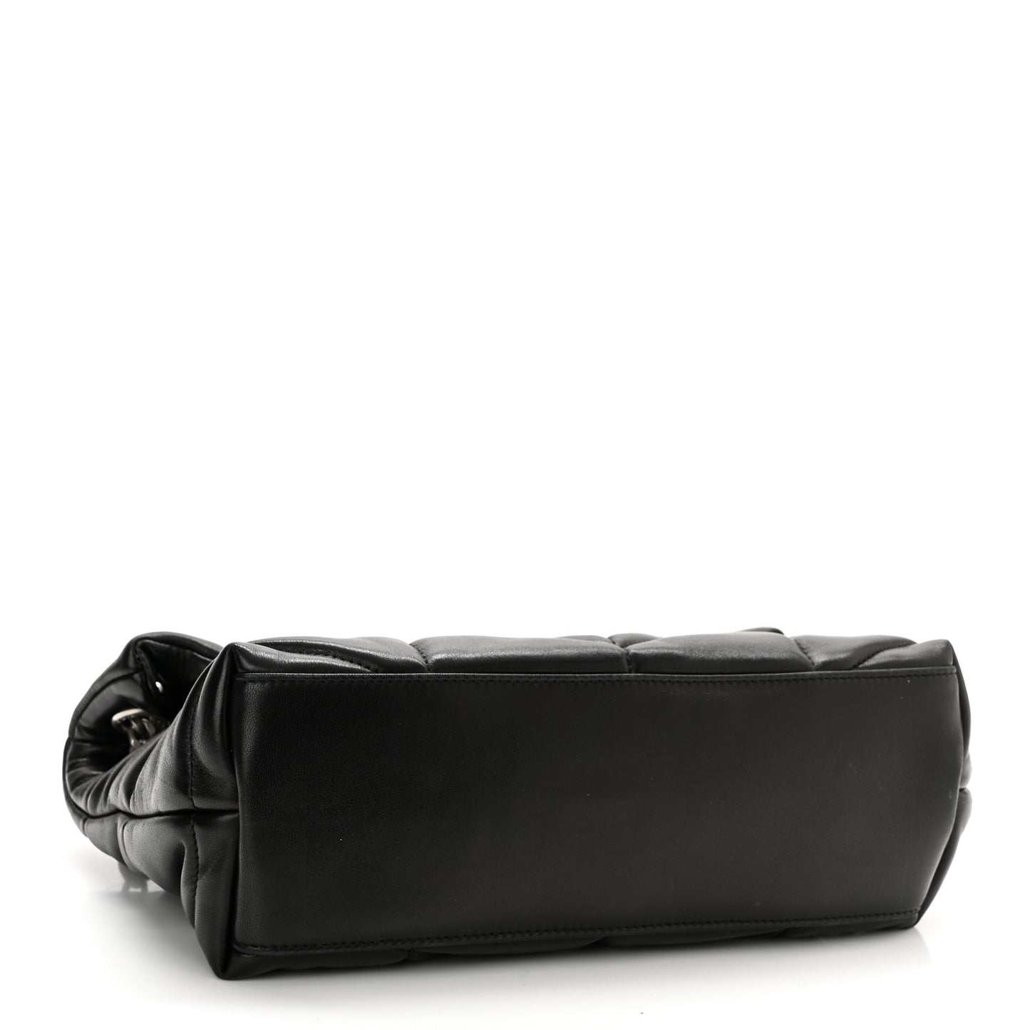 Lambskin Quilted Small Loulou Puffer Monogram Chain Satchel Black