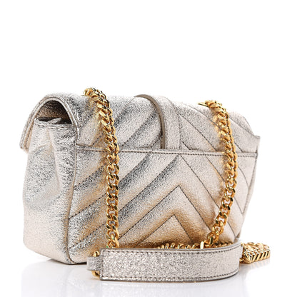 Saint Laurent Metallic Nappa Matelasse Chevron Classic Monogram Baby Chain Bag Gold 3 of 12