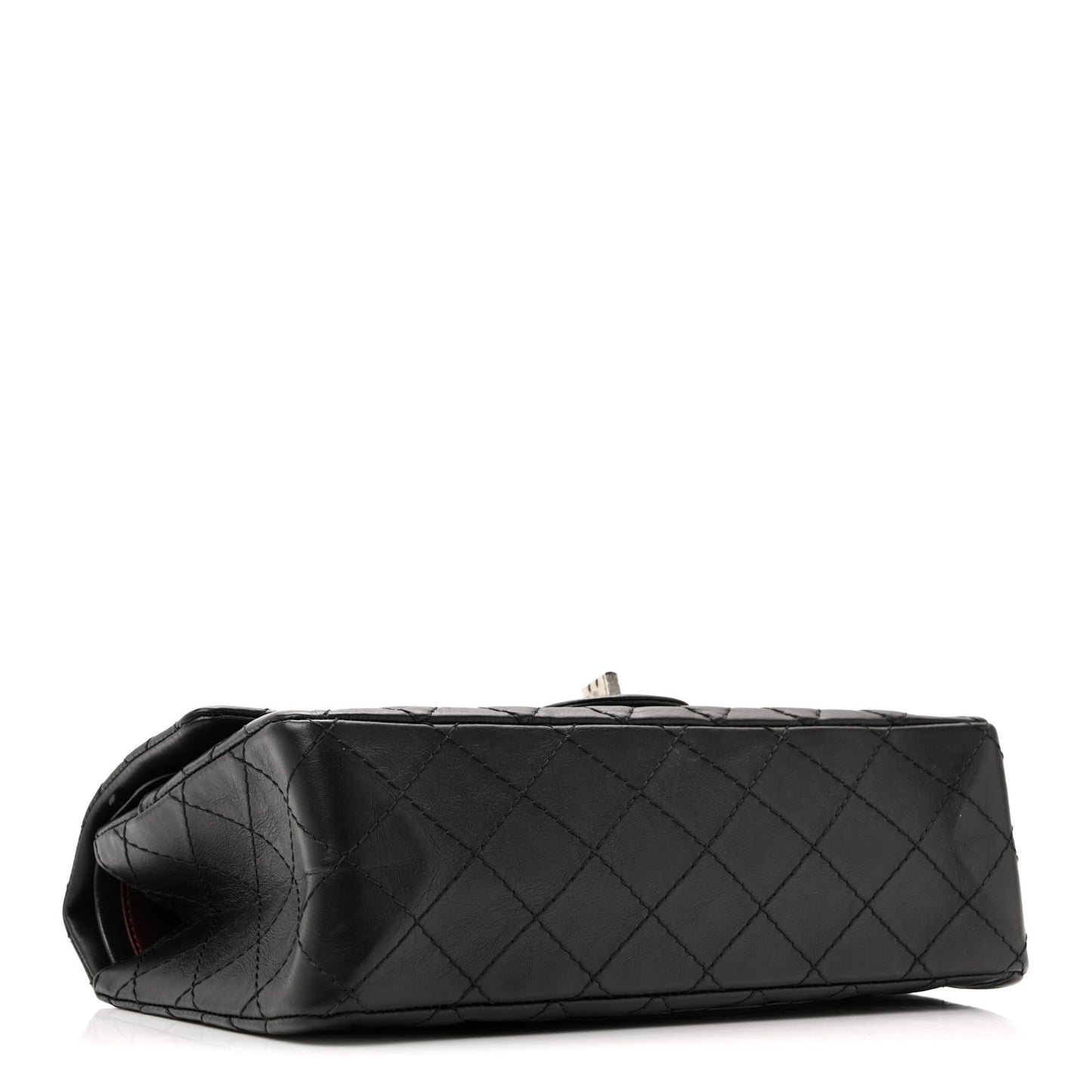 Aged Calfskin Quilted 2.55 Reissue 225 Flap Black