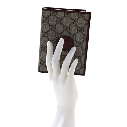 Gucci GG Supreme Monogram Azalea Calfskin Retro Interlocking G Passport Case Beige Red 2 of 7