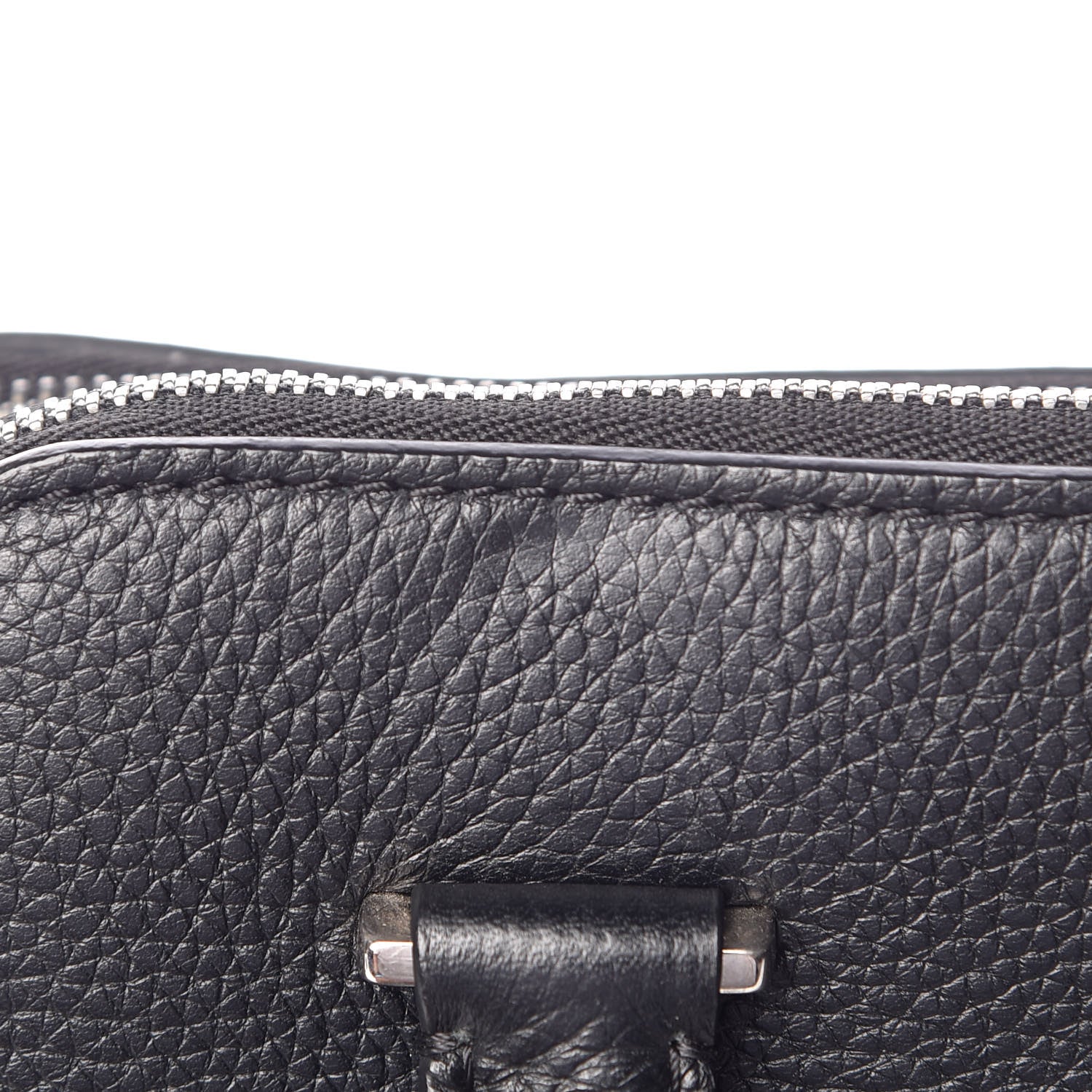Celine Drummed Calfskin Suede Double Zip Trapeze Black 21 of 23