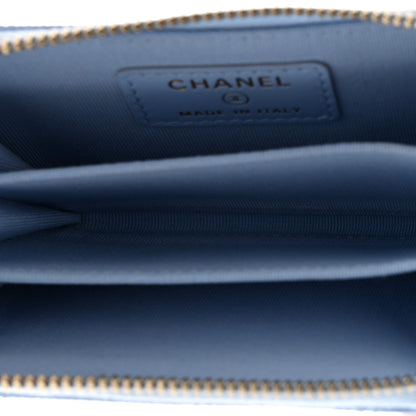 Chanel Caviar Quilted Zip Coin Purse Light Blue 5 of 7